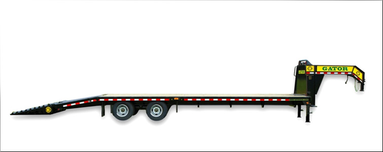 Gooseneck Flat Bed Equipment Trailer | 20 Foot + 5 Foot Flat Bed Gooseneck Equipment Trailer For Sale   Rhea County, Tennessee